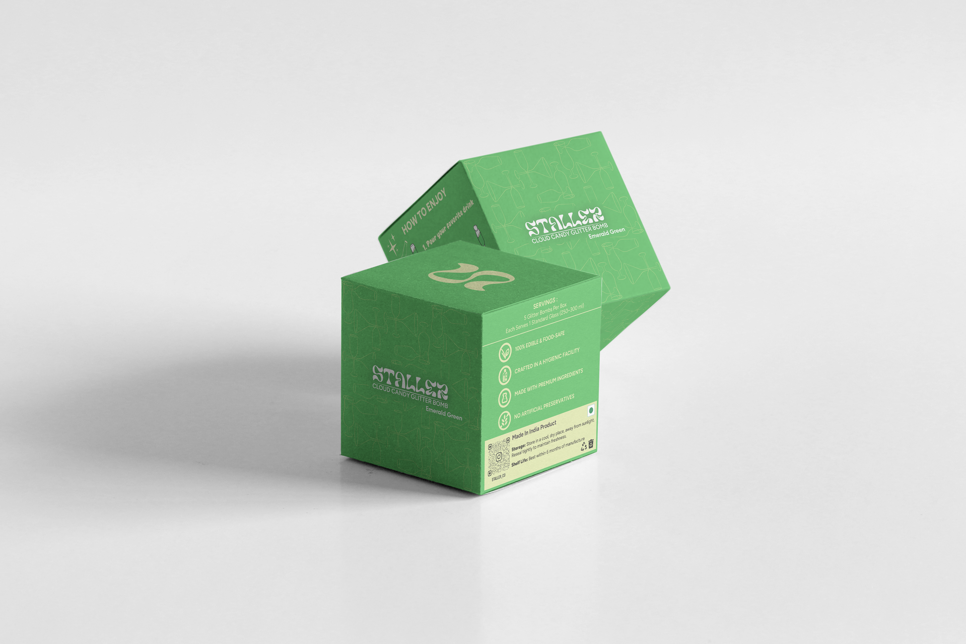 Emerald-inspired drink shimmer for classy beverages by Staller