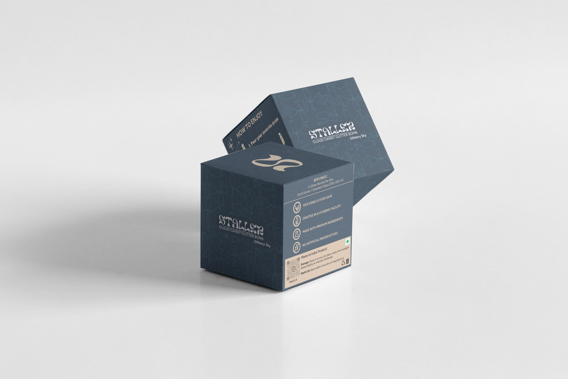 Glittery Sky cocktail glitter bomb for ocean-themed events